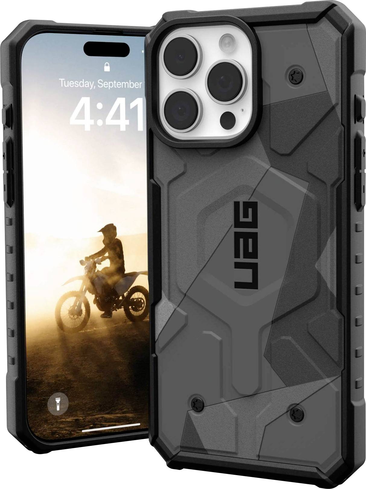 Urban Armor Gear Pathfinder SE MagSafe Case Backcover Apple iPhone 16 Pro Max Camouflage Grau MagSafe kompatibel 114472114033