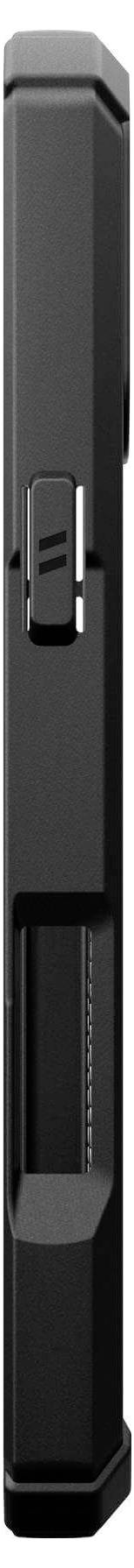 Schwarzes, rechteckiges elektronisches Gerät mit glatter Oberfläche und einem Schieberegler in der Mitte.