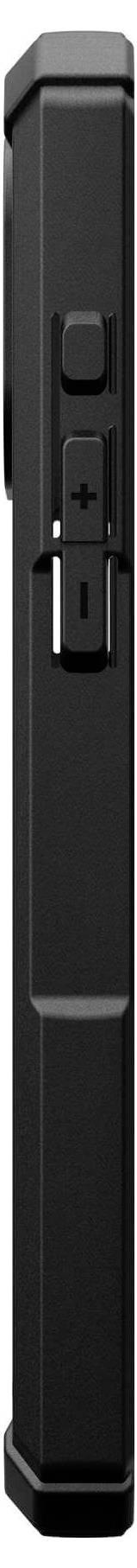 Schwarzes, rechteckiges Gerät im Profil. Oben befinden sich zwei Knöpfe und eine kleine Anzeige.