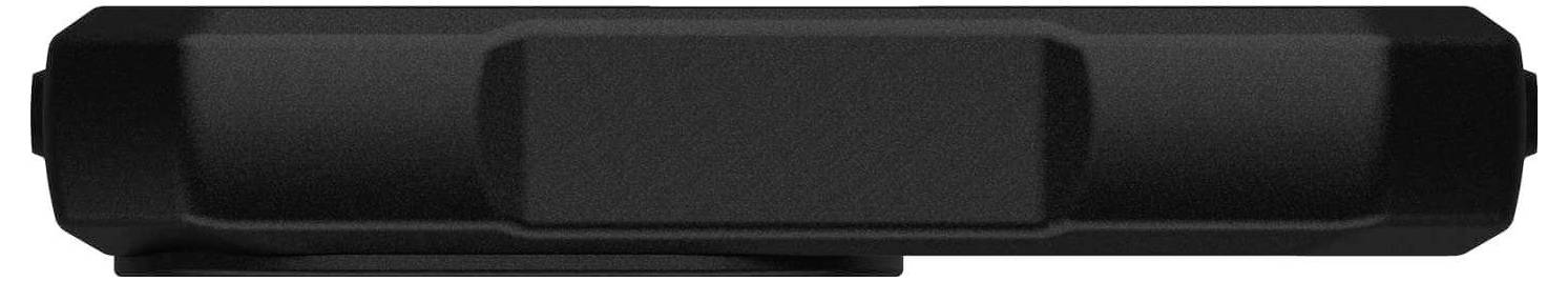 Schwarzes, röhrenförmiges Objekt mit glatter Oberfläche, horizontal ausgerichtet, möglicherweise Elektronikzubehör oder Werkzeug.