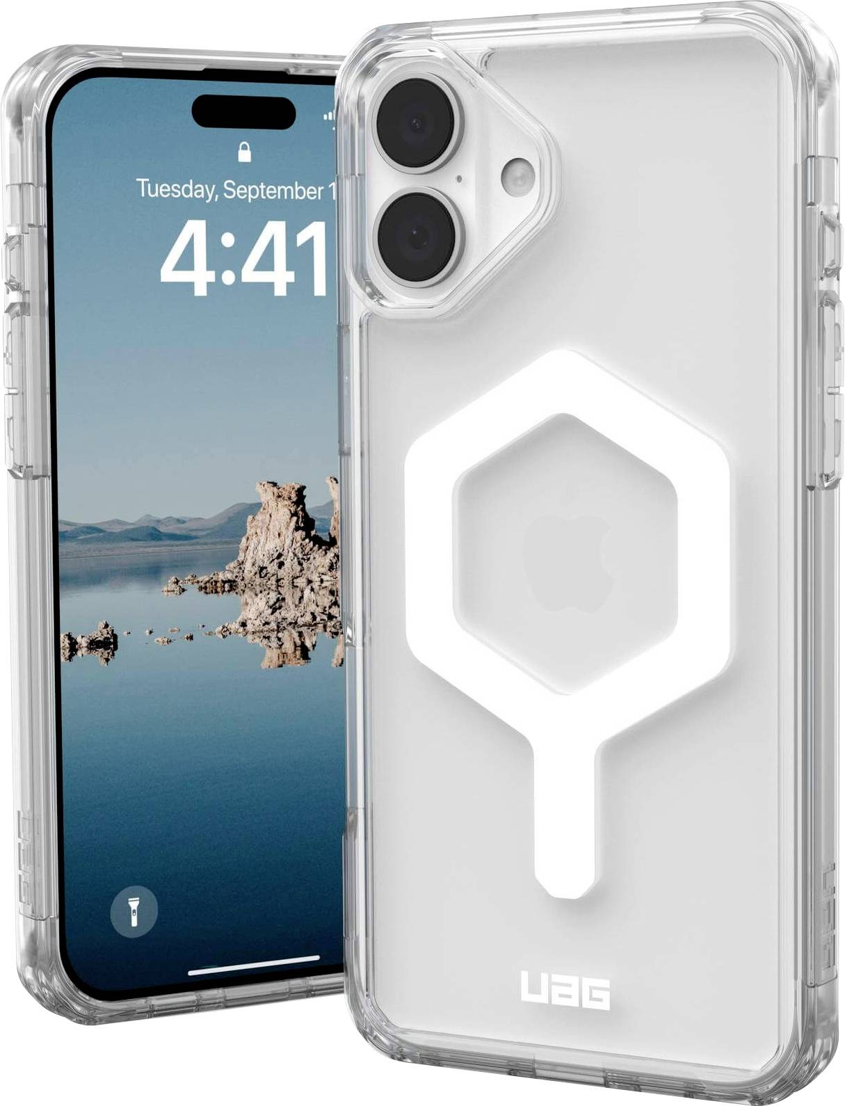 Urban Armor Gear Plyo MagSafe Case Backcover Apple iPhone 16 Plus Ice, Transparent, Weiß MagSafe kompatibel 114479114341