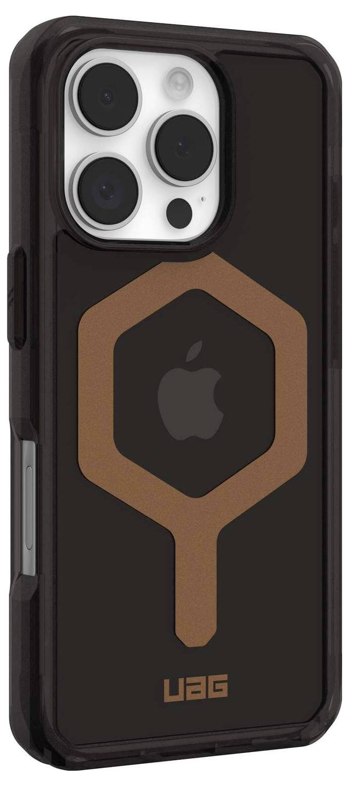 Urban Armor Gear Plyo MagSafe Case Backcover Apple iPhone 16 Pro Schwarz, Transparent, Bronze MagSafe kompatibel