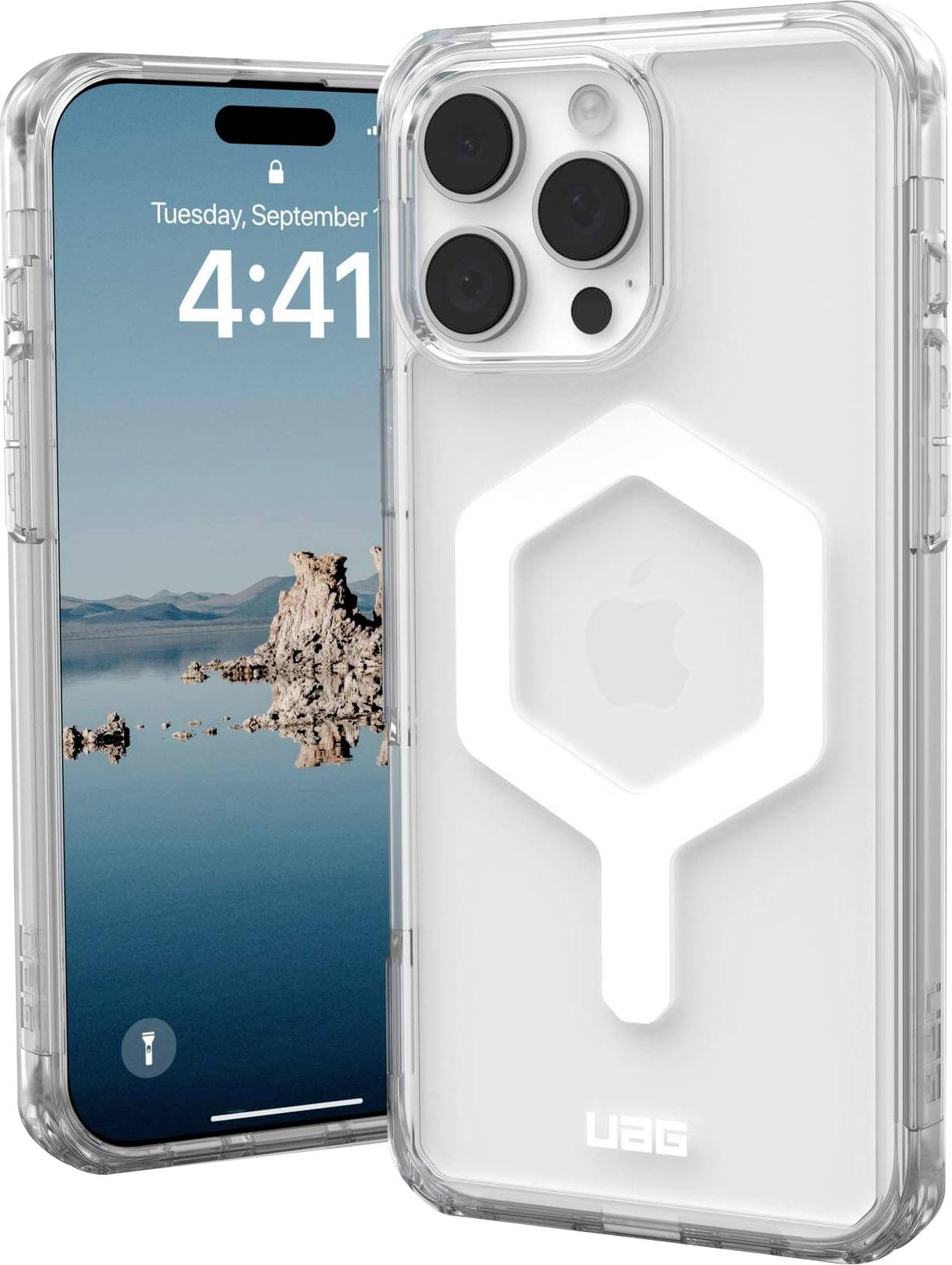 Urban Armor Gear Plyo MagSafe Case Backcover Apple iPhone 16 Pro Max Ice, Transparent, Weiß MagSafe kompatibel 114481114341