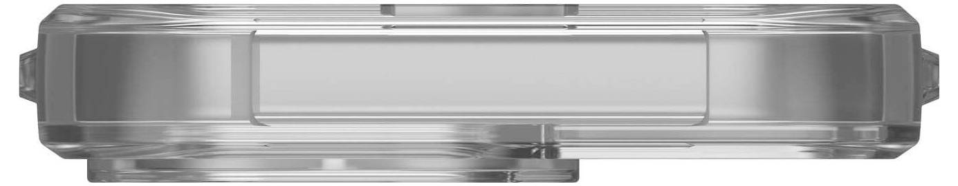 Ein transparentes, rechteckiges Kunststoffgehäuse, vermutlich ein Behälter oder Teil eines technischen Geräts, von oben gesehen.