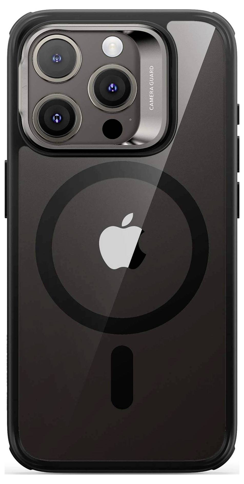 ESR Classic Hybrid HaloLock Case + Stash Stand Backcover Apple iPhone 15 Pro Transparent, Schwarz MagSafe kompatibel 1A6740202