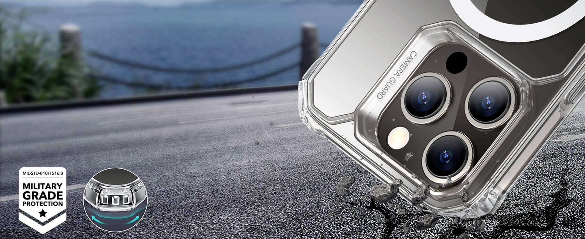 ESR Air Armor HaloLock Case Backcover Apple iPhone 15 Pro Transparent MagSafe kompatibel 1A6900102