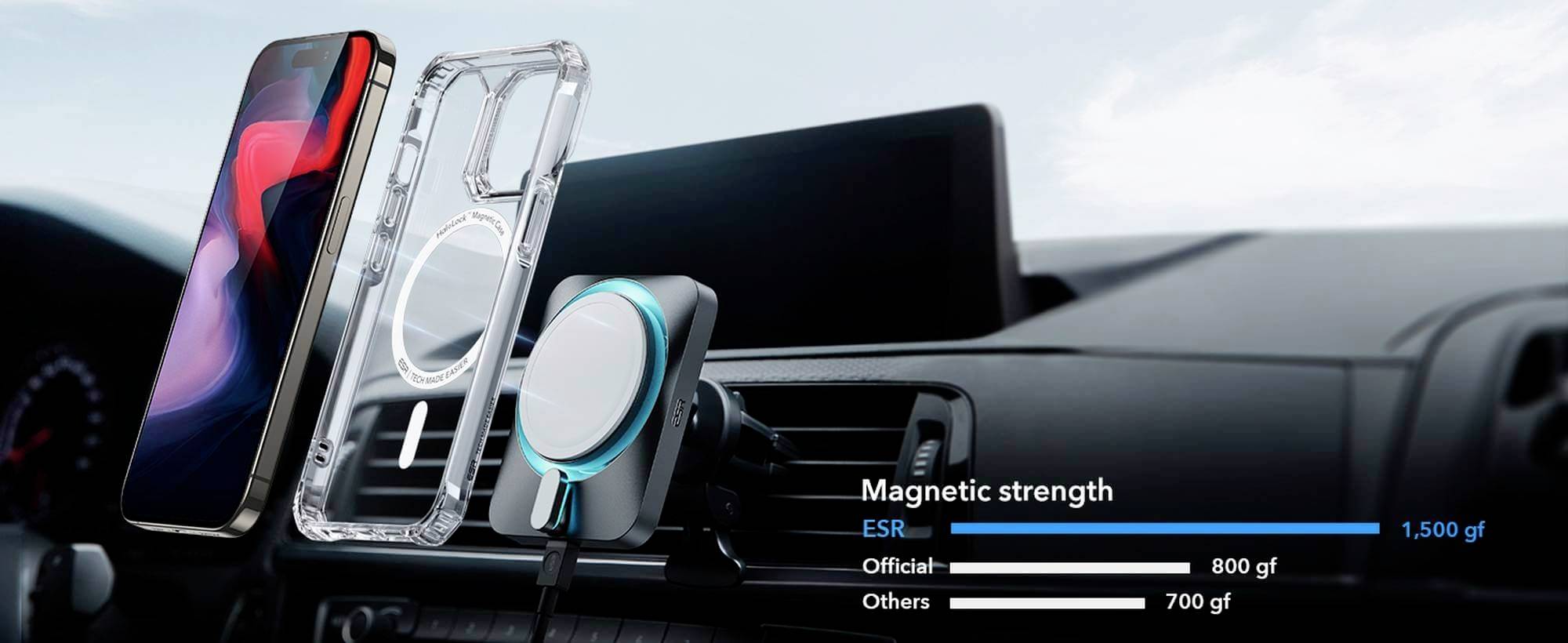 ESR Air Armor HaloLock Case Backcover Apple iPhone 15 Pro Transparent MagSafe kompatibel 1A6900102