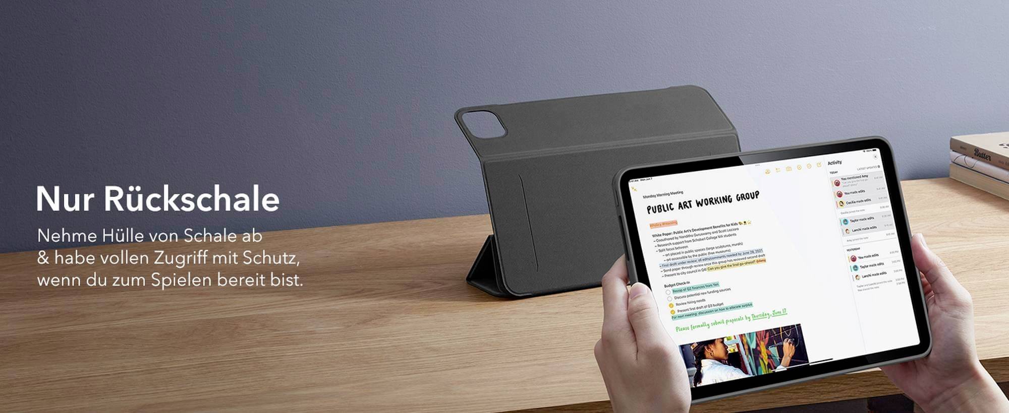 ESR Rebound Hybrid Case 360 Tablet-Cover Apple iPad Pro 13" (M4, 2024) 33cm (13") BookCase Schwarz, Transparent