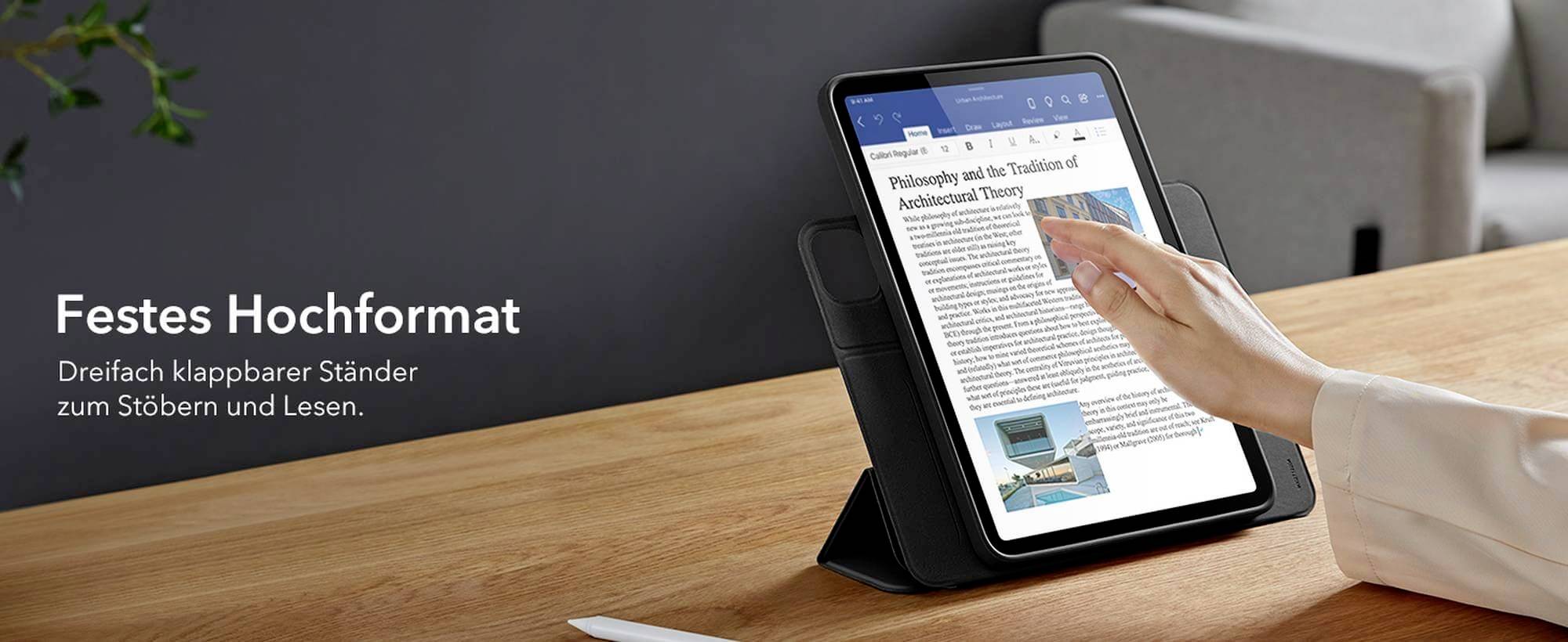 ESR Rebound Hybrid Case 360 Tablet-Cover Apple iPad Pro 13" (M4, 2024) 33cm (13") BookCase Schwarz, Transparent