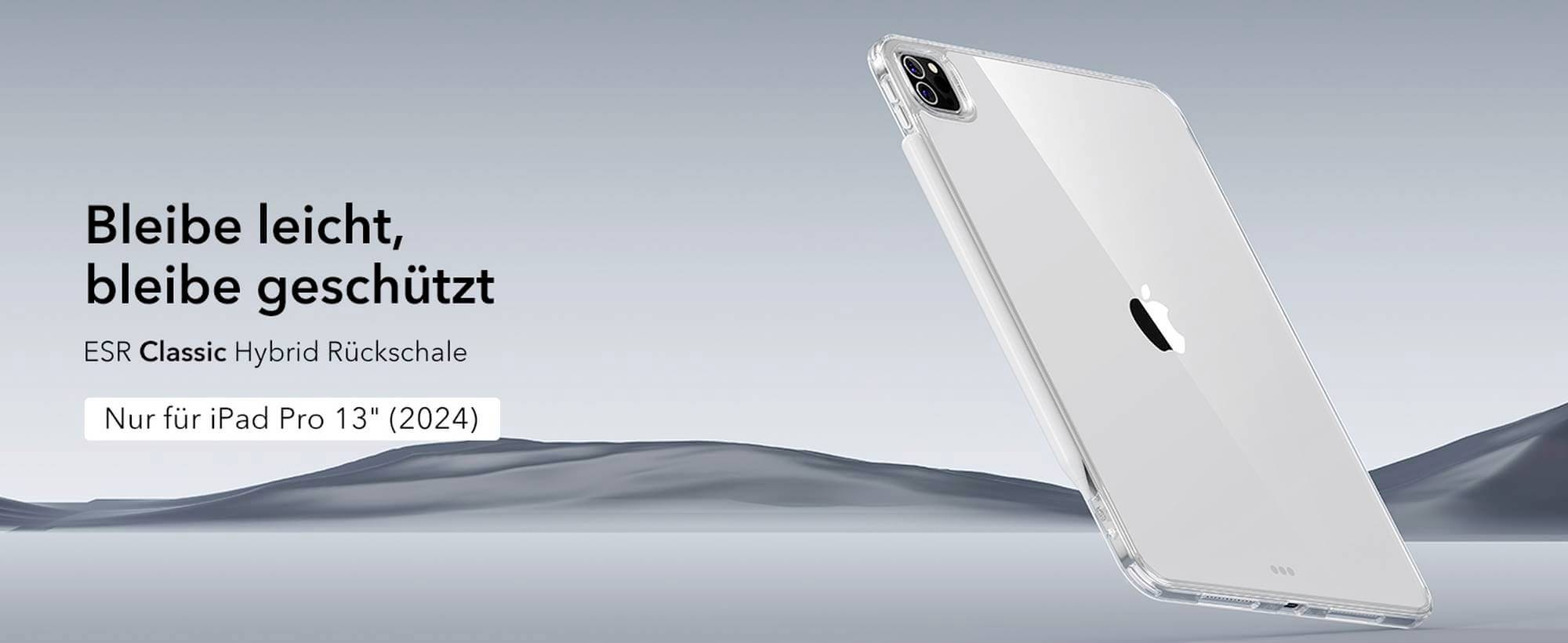 ESR Classic Hybrid Back Case Tablet-Cover Apple iPad Pro 13" (M4, 2024) 33cm (13") Back Cover Transparent