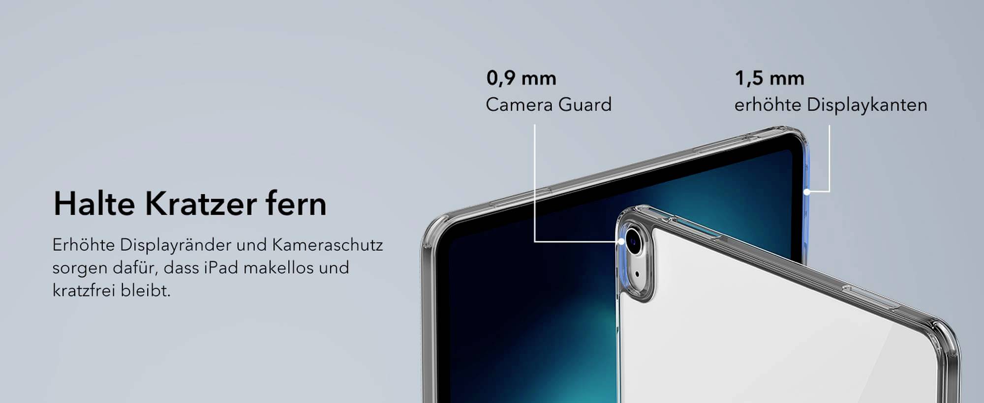 ESR Classic Hybrid Back Case Tablet-Cover Apple iPad Air 13" (M2, 2024) 33cm (13") Back Cover Transparent, Schwarz