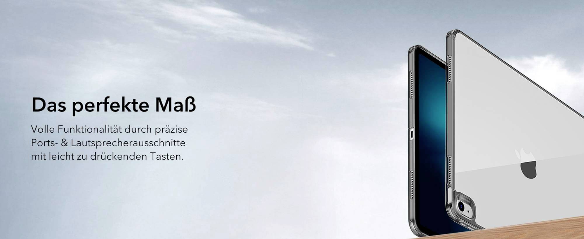 ESR Classic Hybrid Back Case Tablet-Cover Apple iPad Air 13" (M2, 2024) 33cm (13") Back Cover Transparent, Schwarz