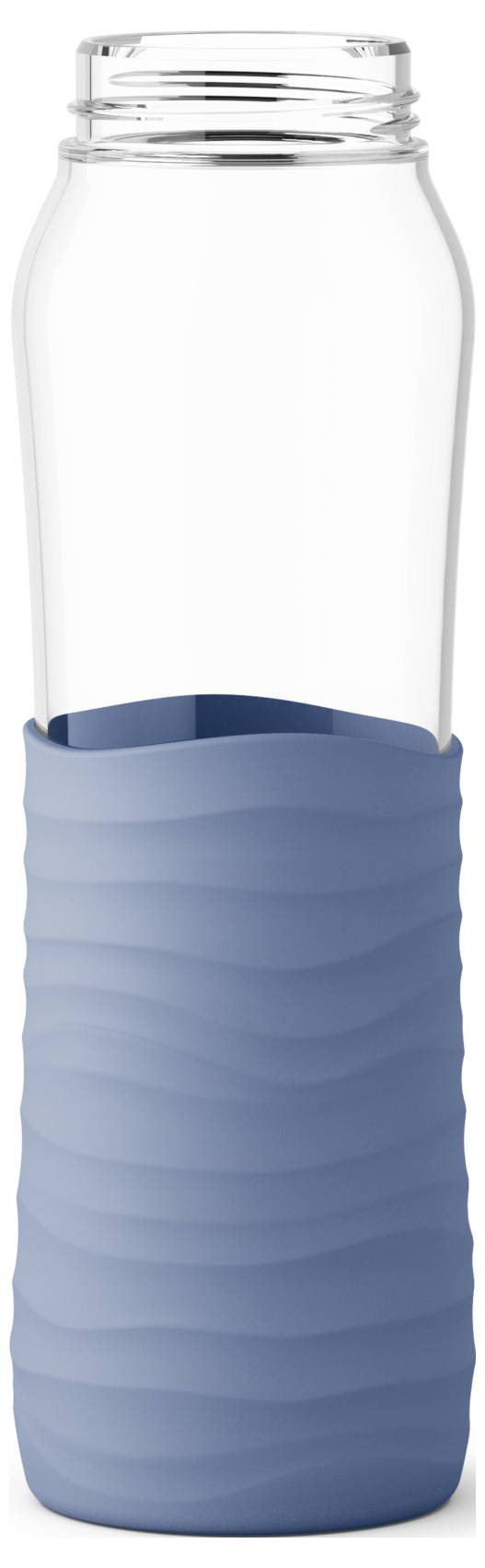 Emsa Drink2Go Trinkflasche Glas, Blau 0.7l