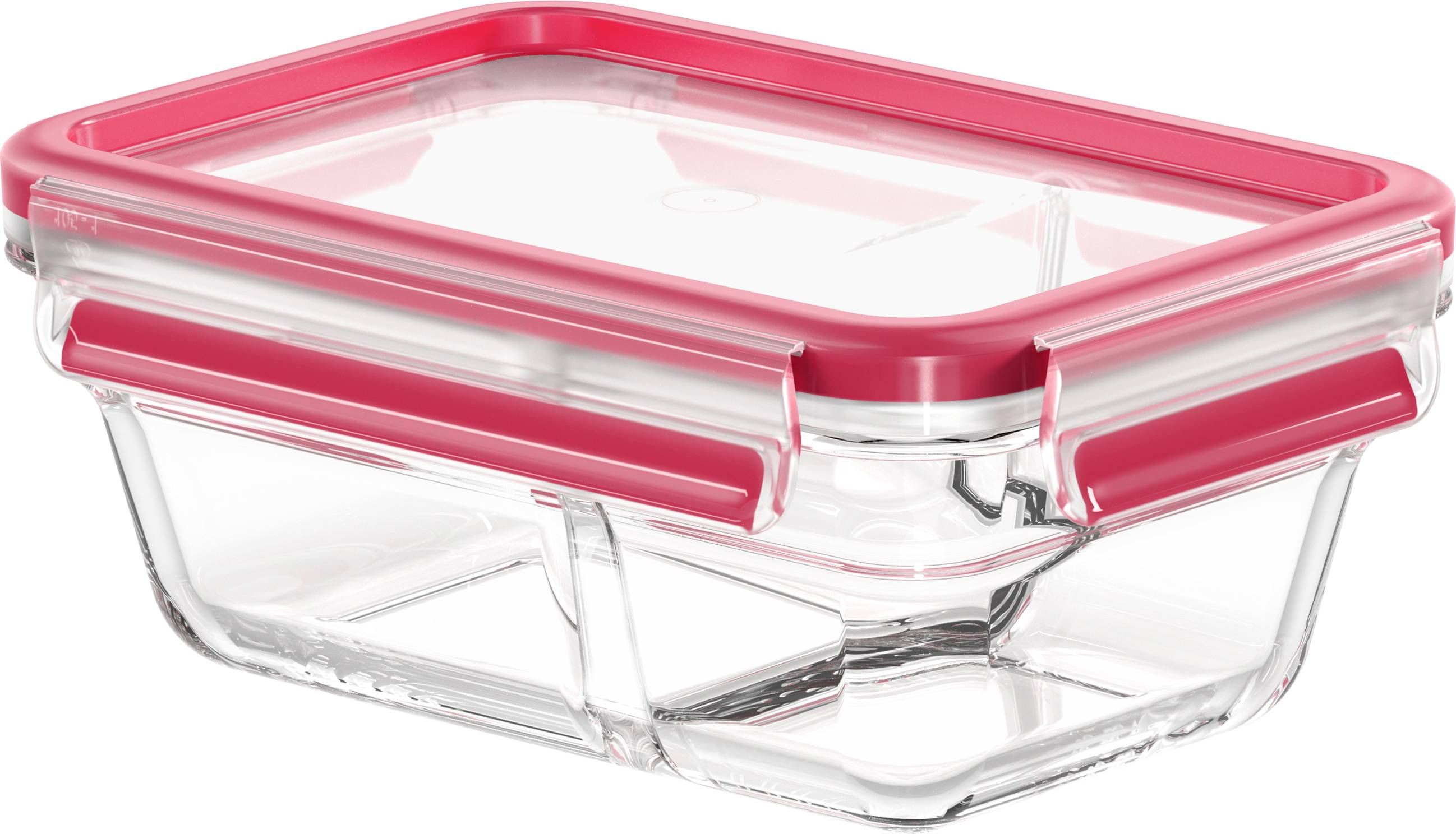 Emsa Clip & Close Aufbewahrungsbehälter 0.8l Glas mit Deckel, mit Klickverschluss, wasserdicht, spülmaschinenfest Transparent