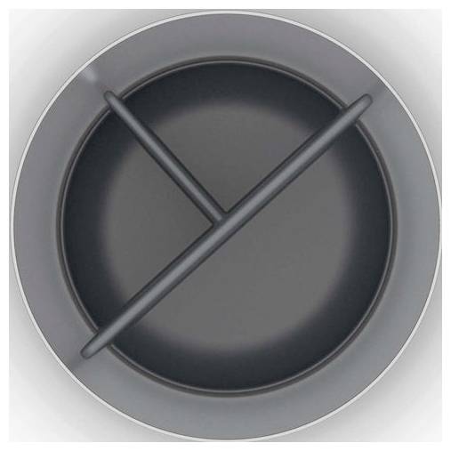 Graues Schild mit durchgestrichenem schwarzen Kreis, symbolisiert Verbot oder Einschränkung.