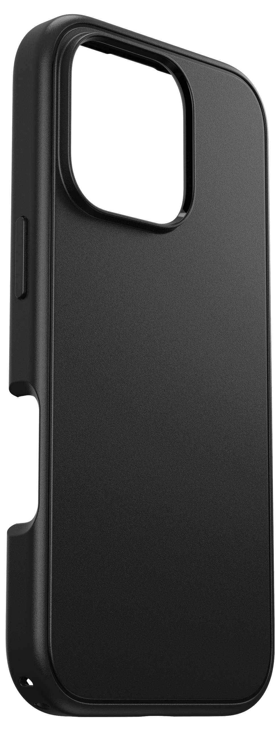 Schwarze Smartphone-Hülle mit schlankem Design und präzisen Aussparungen für Tasten und Kamera.