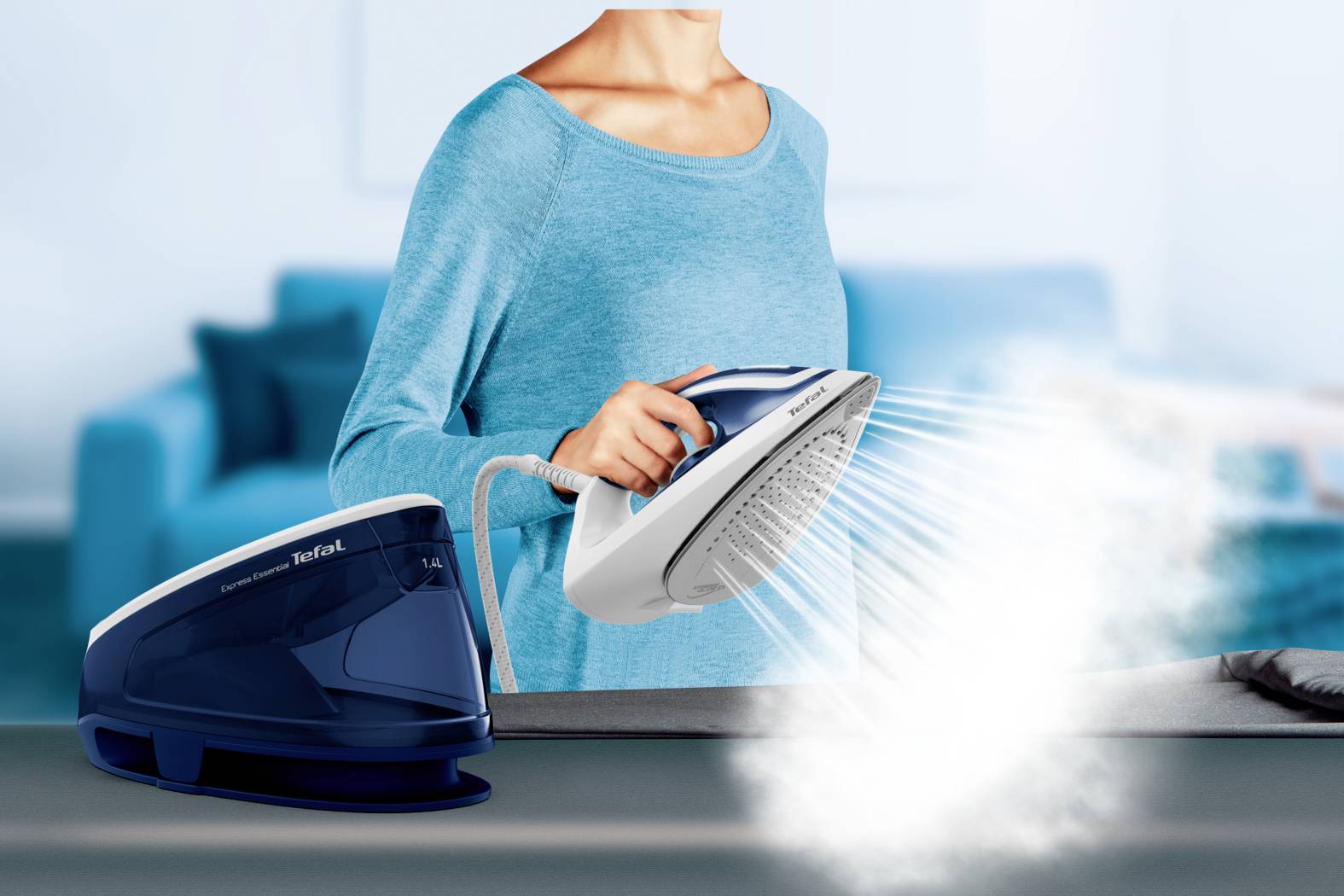 Tefal SV6116E0 SV6116E0 Dampfbügelstation 2200 W Blau, Weiß