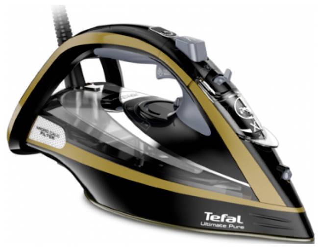 Tefal FV 9865 Ultimate Pure Dampfbügeleisen Schwarz, Gold 3000W