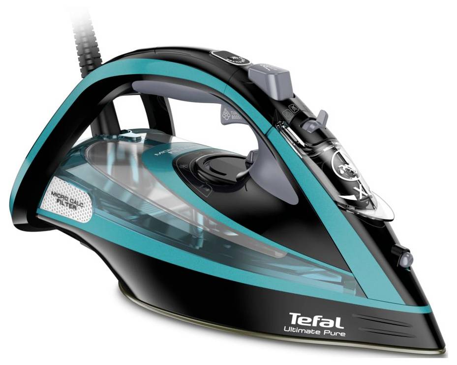 Tefal FV 9844 Ultimate Pure Dampfbügeleisen Schwarz, Grün 3200W