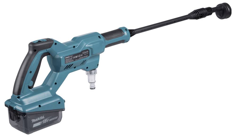 Kabelloser Hochdruckreiniger mit ergonomischem Griff, geeignet für mobile Reinigung ohne Stromanschluss.