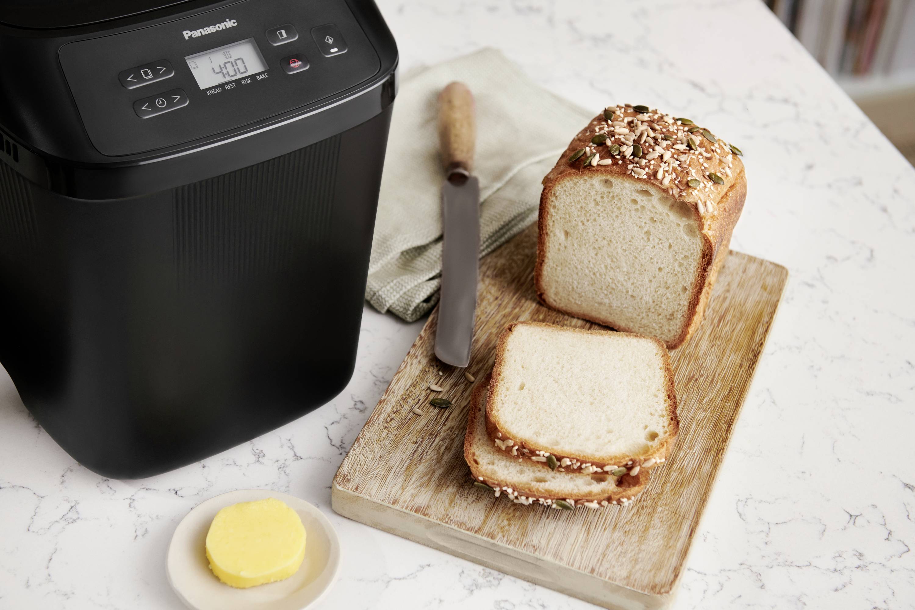 Panasonic SD-PN100 Mini Brotbackautomat Timerfunktion, 18 Automatikprogramme 400 g Schwarz