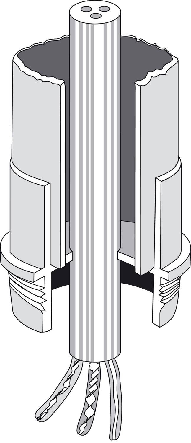 Hensel EDR 25 Rohreinsteckstutzen Plattenstärke (max.) 3mm Lichtgrau