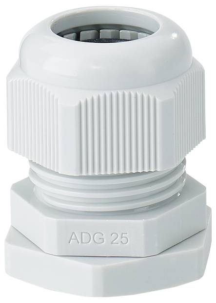 Hensel 36001079 Kabelverschraubung schlagfest, mit Gegenmutter, mit Zugentlastung, mit Dichtung M25 Kunststoff Grau