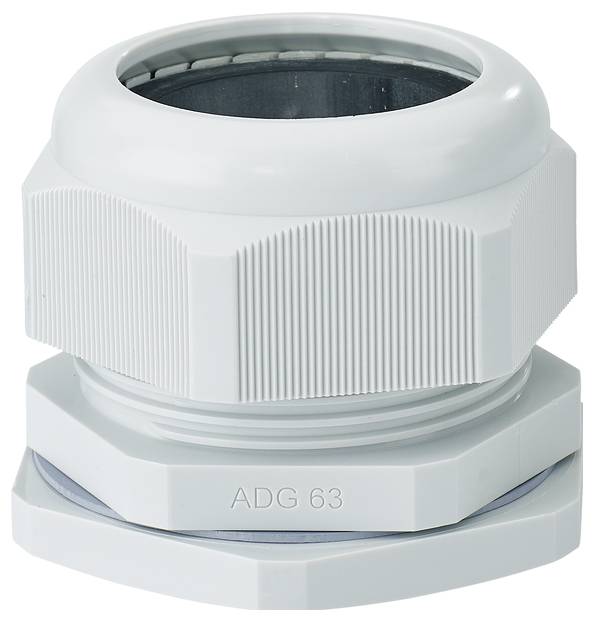 Hensel 36001083 Kabelverschraubung schlagfest, mit Gegenmutter, mit Zugentlastung, mit Dichtung M63 Kunststoff Grau