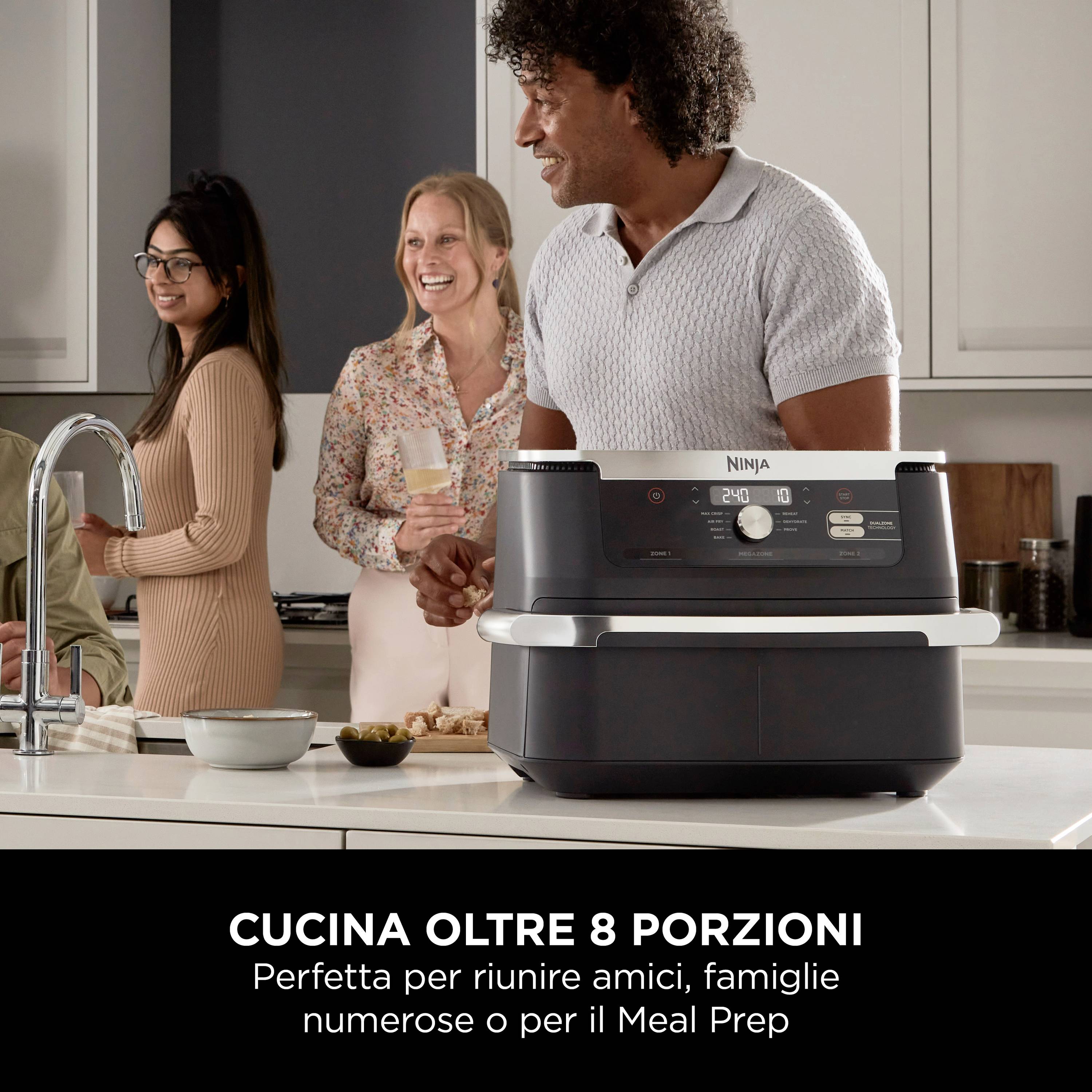 Ninja AF500EU Heißluft-Fritteuse 2470W Schwarz, Silber