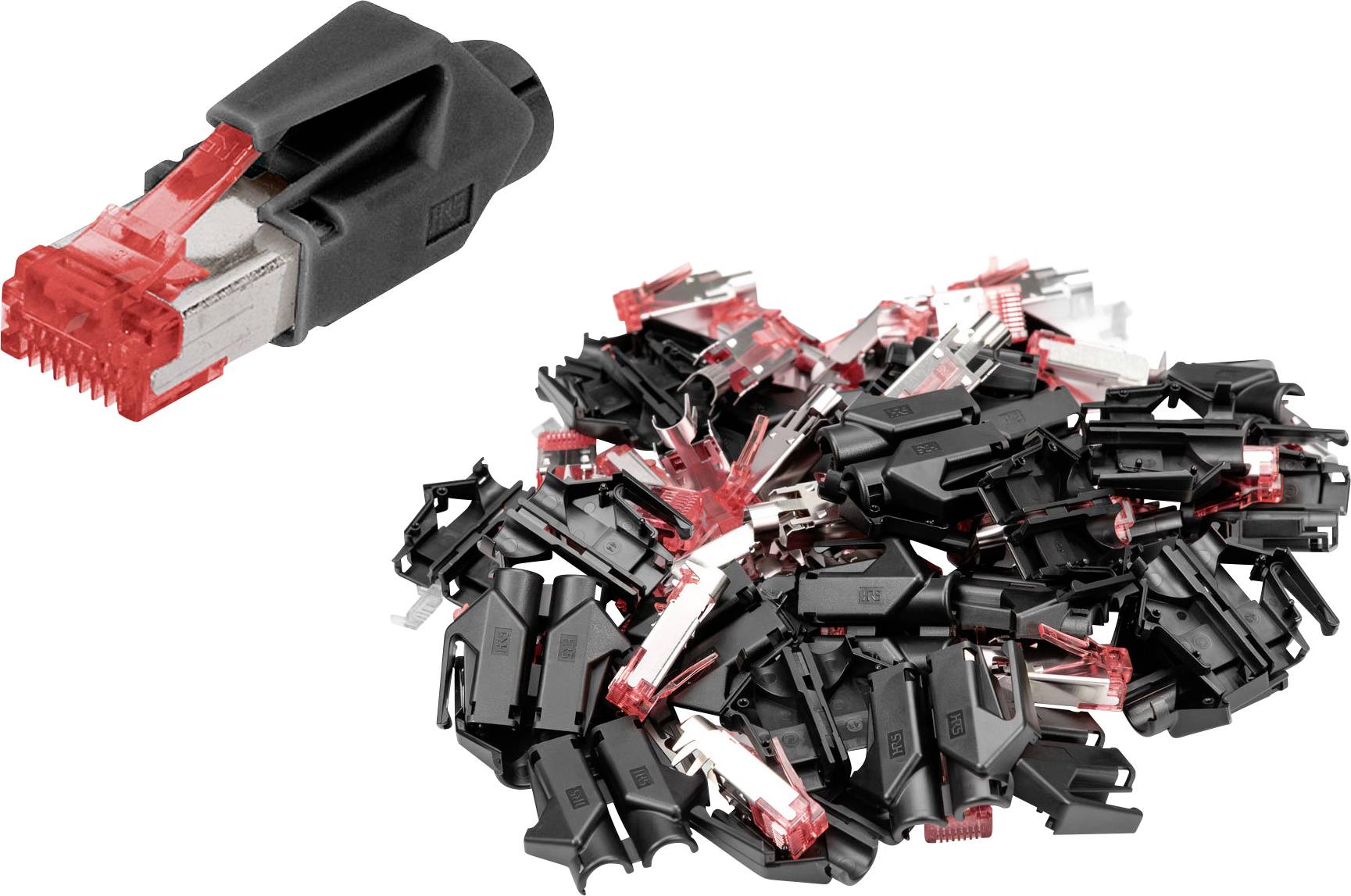 Hirose Electronic A-MO6-8-8-HRS-50 RJ45 Stecker Polzahl Sensoren 8 Rot, Schwarz, Silber 50St.