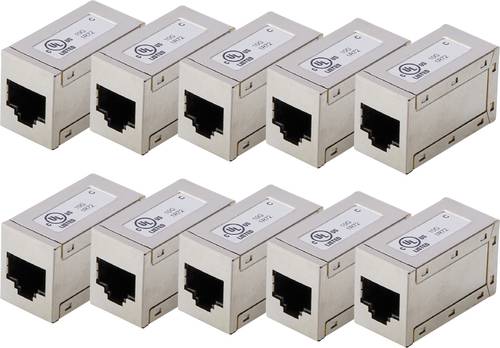 Digitus AT-AG-8-8-C6S-10 RJ45 Kupplungsgehäuse Polzahl Sensoren 8 Silber 10 St.