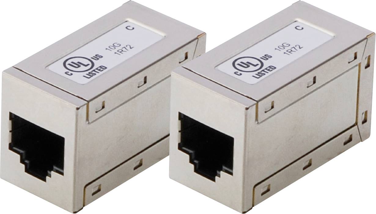 Digitus AT-AG-8-8-C6S-2 RJ45 Kupplungsgehäuse Polzahl Sensoren 8 Silber 2St.
