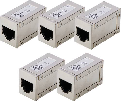 Digitus AT-AG-8-8-C6S-5 RJ45 Kupplungsgehäuse Polzahl Sensoren 8 Silber 5 St.