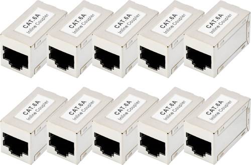 Digitus DN-93905-10 RJ45 Kupplungsgehäuse Polzahl Sensoren 8 Silber 10 St.