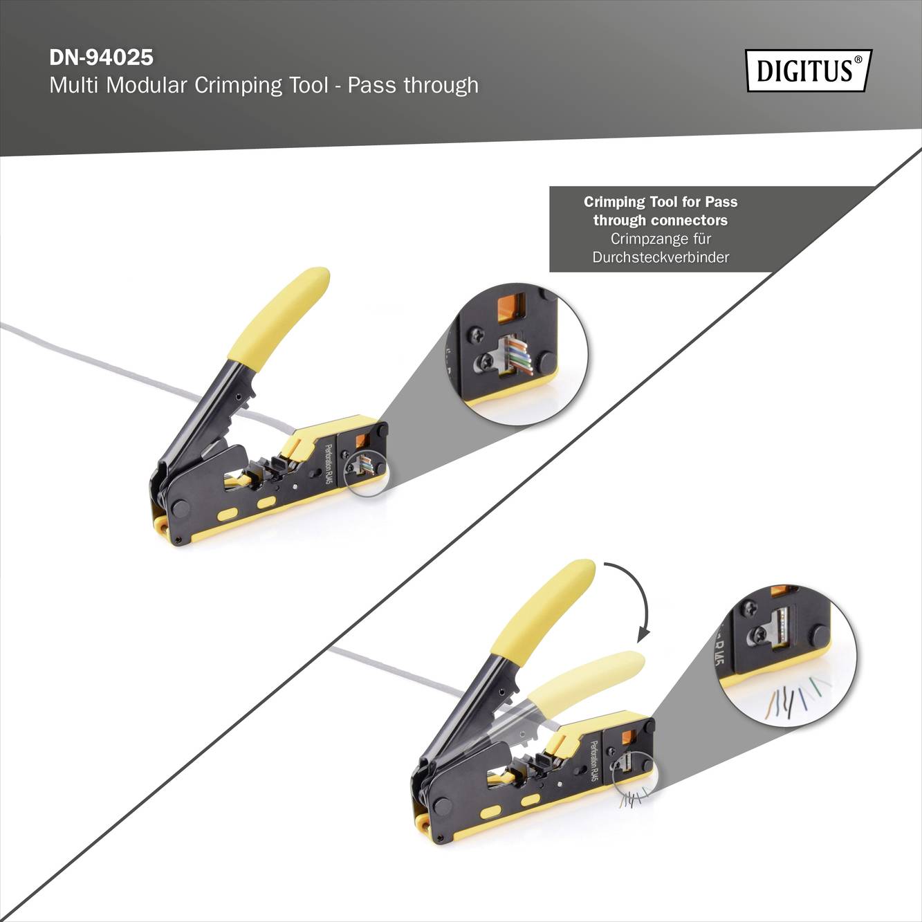 Digitus DN-94025 Crimp-Spleißschutzpresse Passend für (Netzwerk-Spezifikationen (CAT)): CAT 6