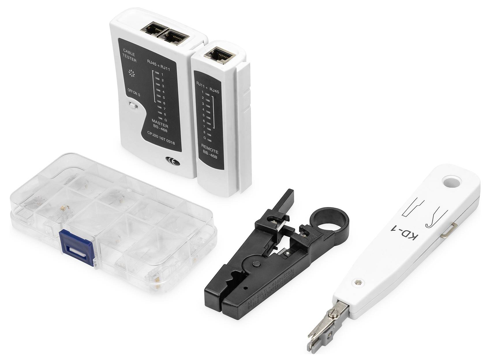 Digitus DN-94027 Netzwerk Werkzeug-Set Passend für (Netzwerk-Spezifikationen (CAT)): CAT 5e, CAT 6, CAT 7