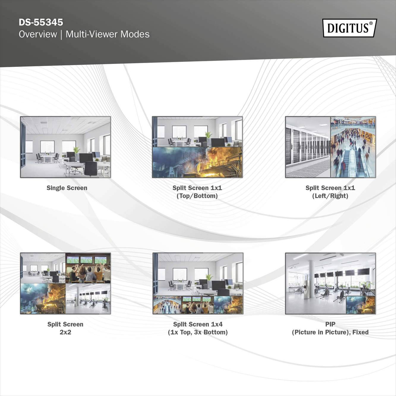 Digitus DS-55345 4+2 Port HDMI-Switch LED-Anzeige, mit Fernbedienung, Ultra HD-fähig, Metallgehäuse, einzeln schaltbar, mit