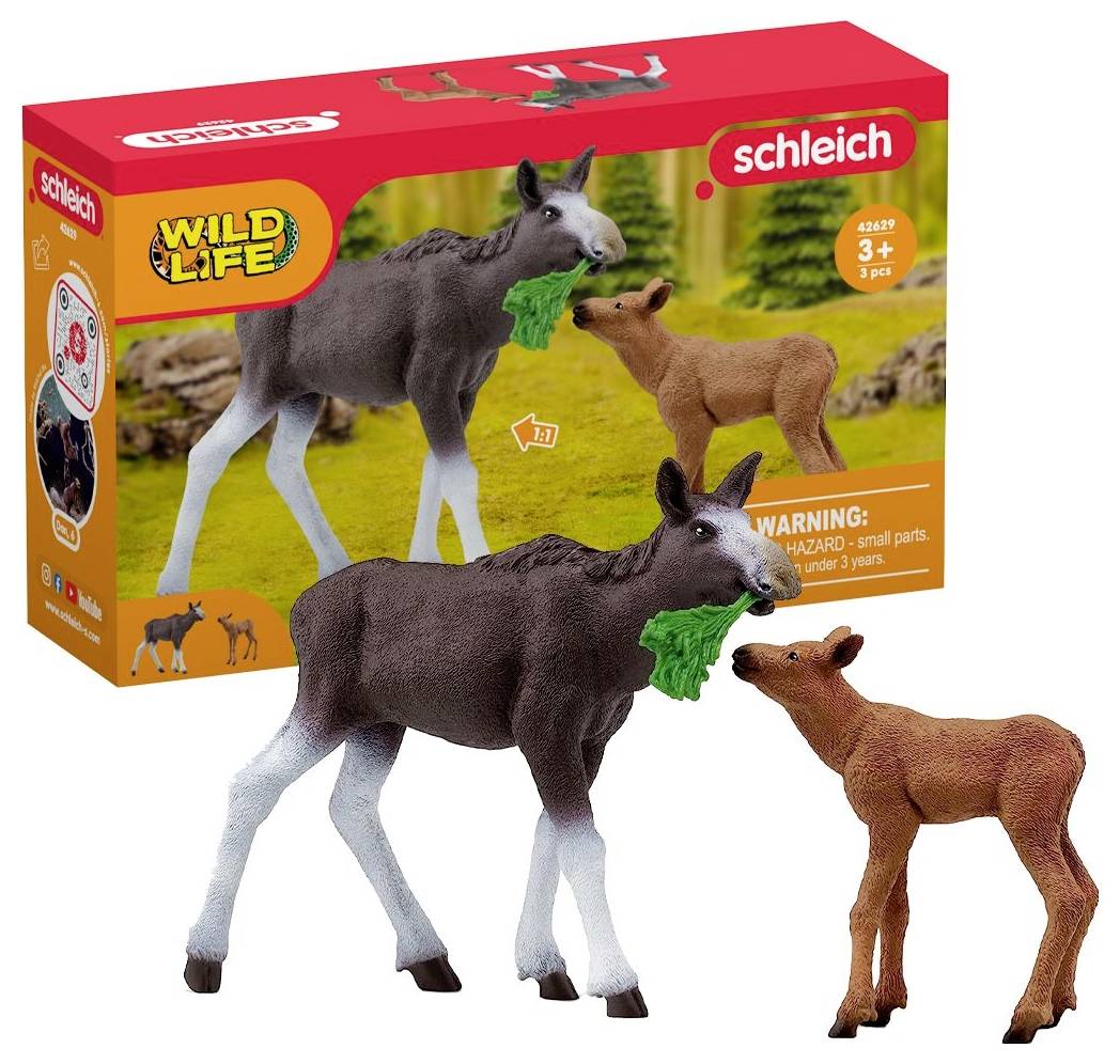schleich® WILD LIFE 42629 Elchkuh mit Kalb