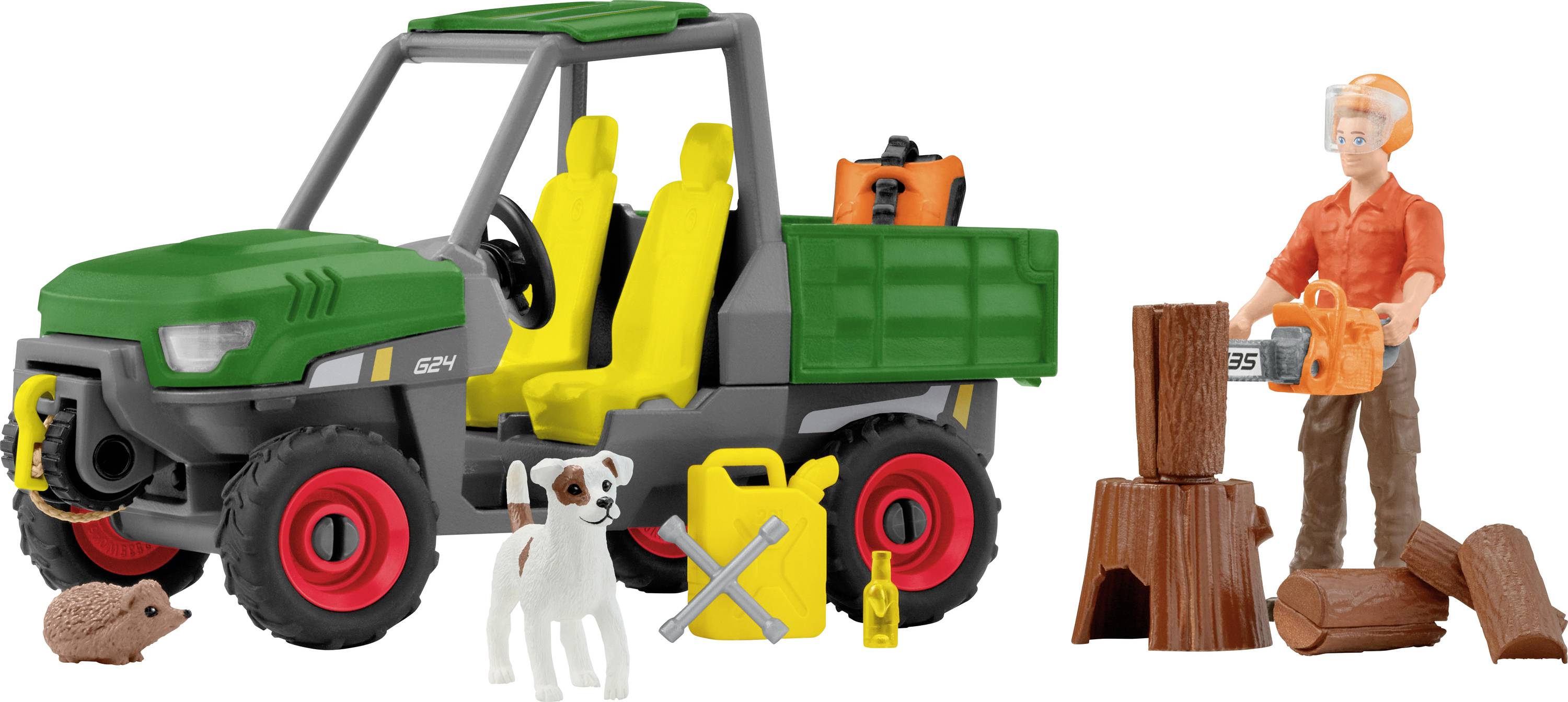 Waldbauer mit Fahrzeug