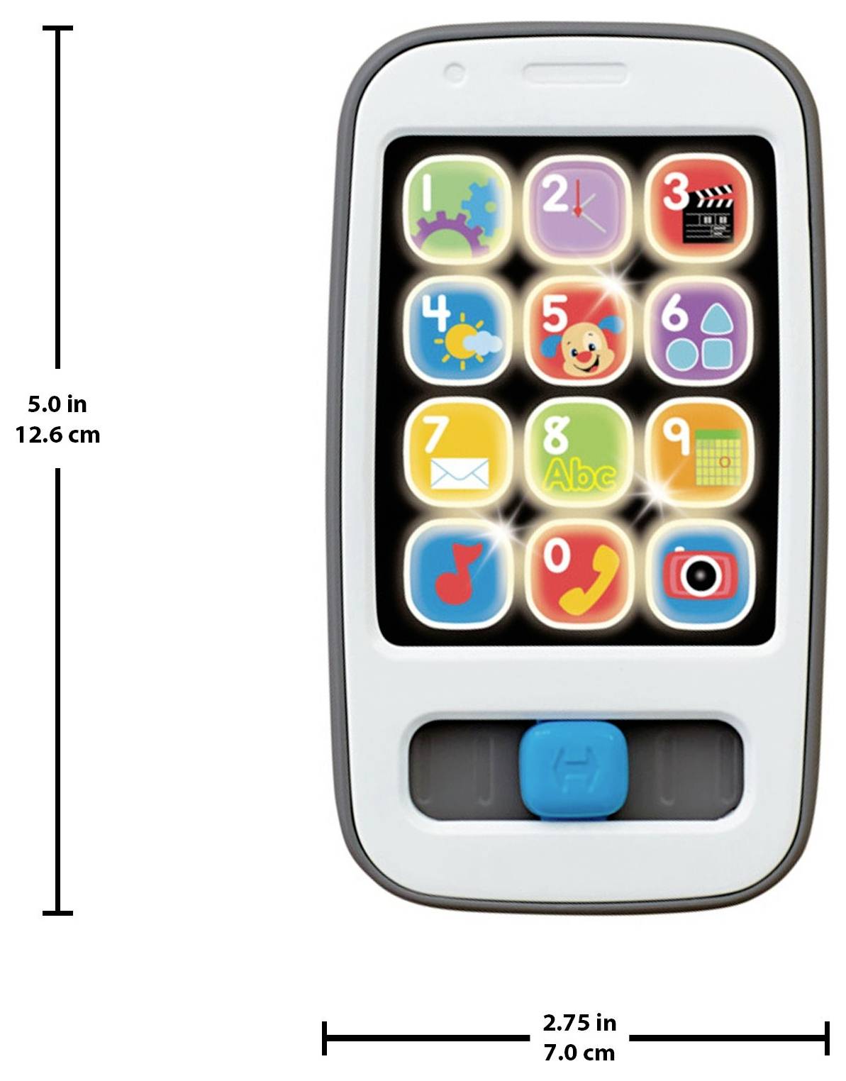Fisher Price Smartphone Musiklernspielzeug für Babys, grau HXB89