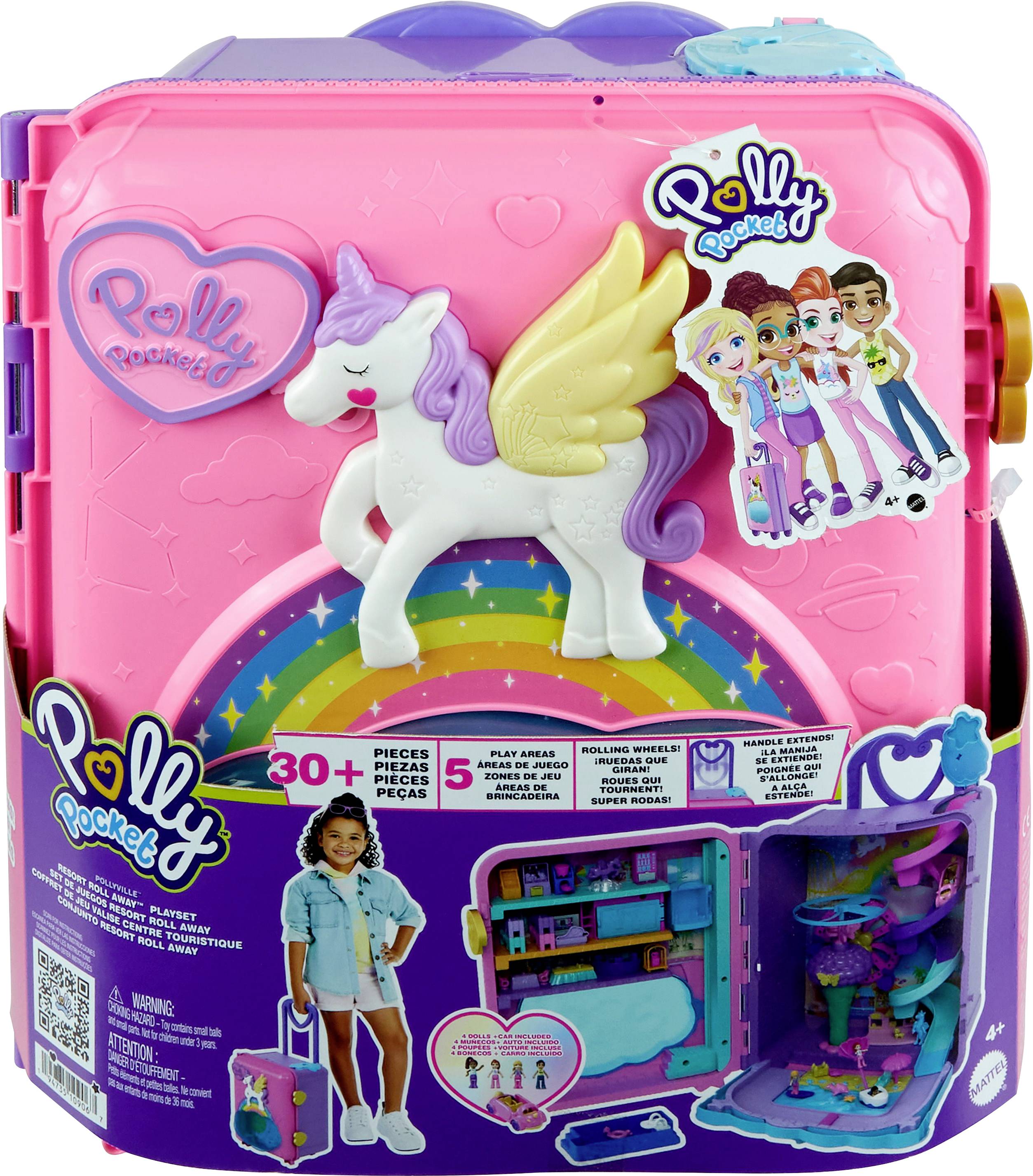 Mattel Polly Pocket Urlaub im Rollkoffer Spielset HKV43