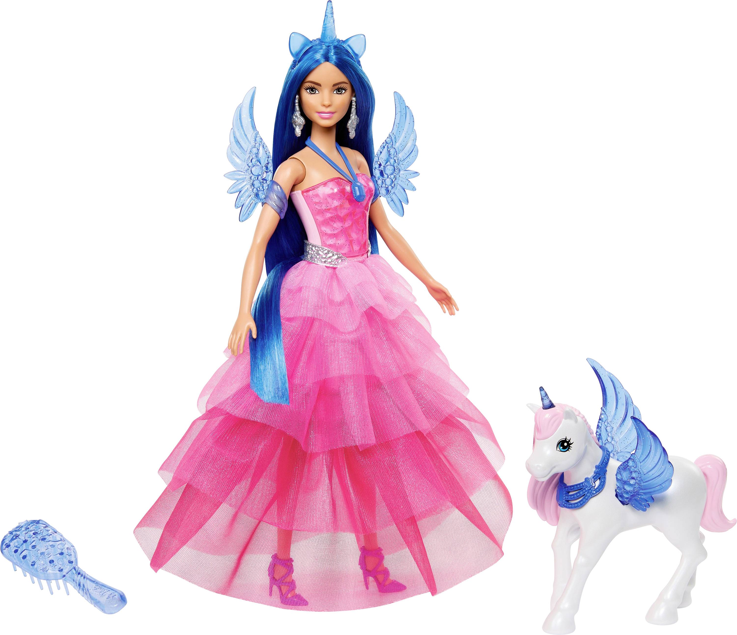 Mattel Barbie Saphire Einhornpuppe mit blauen Haar HRR16