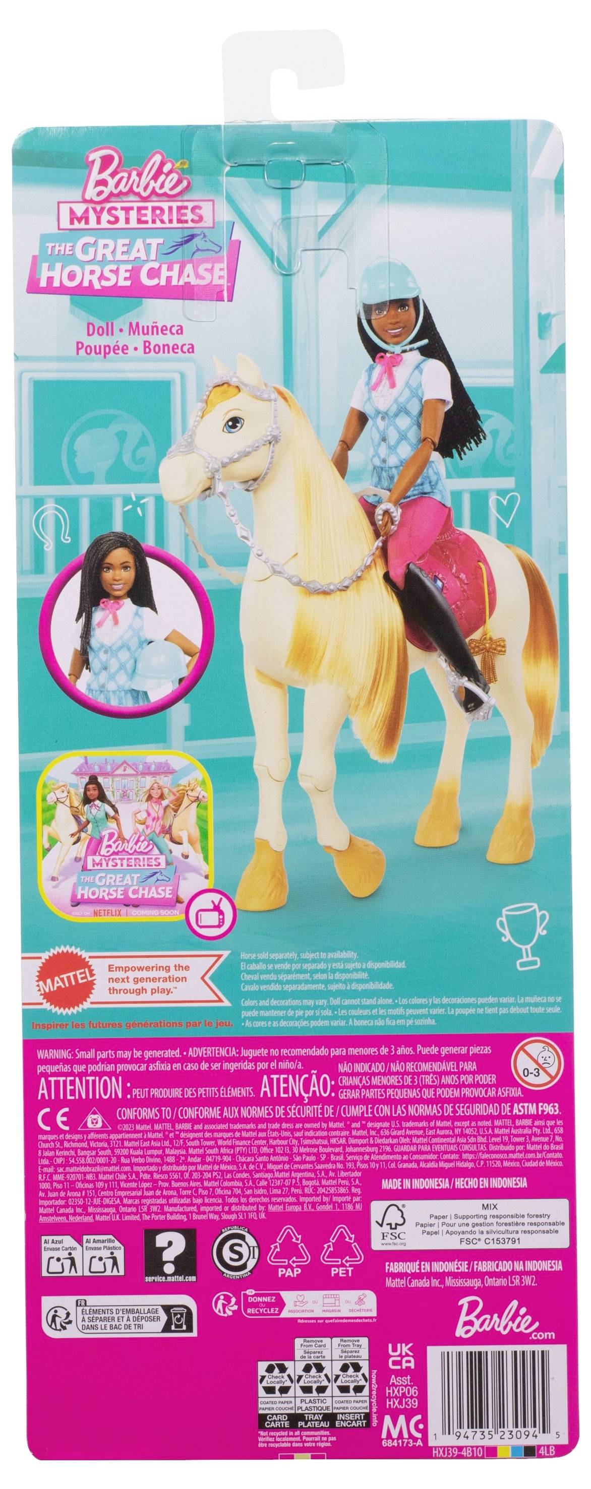 Mattel Barbie Reitende Puppe Brooklyn HXJ39