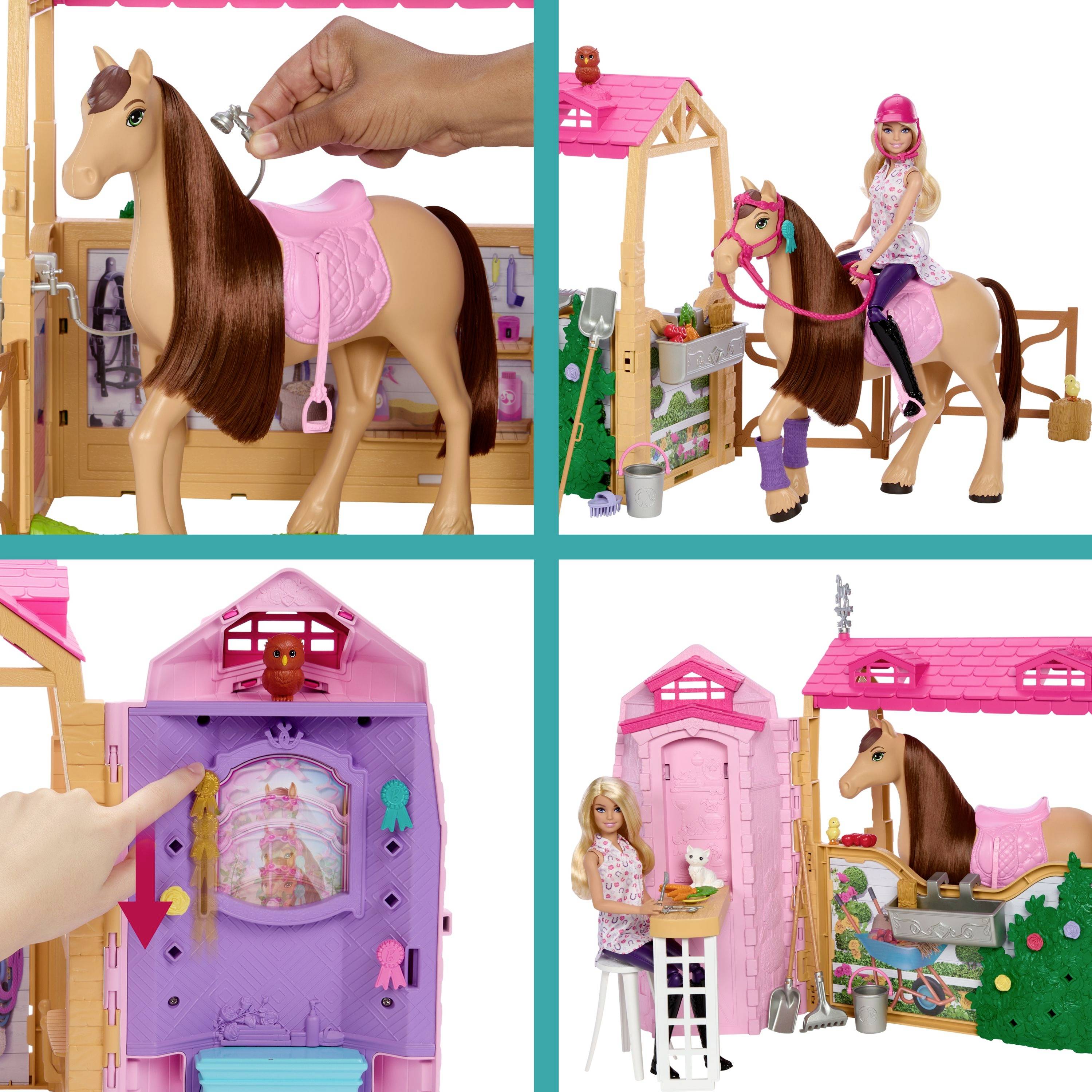 Mattel Barbie Stall mit Puppe und Pferd HXJ44