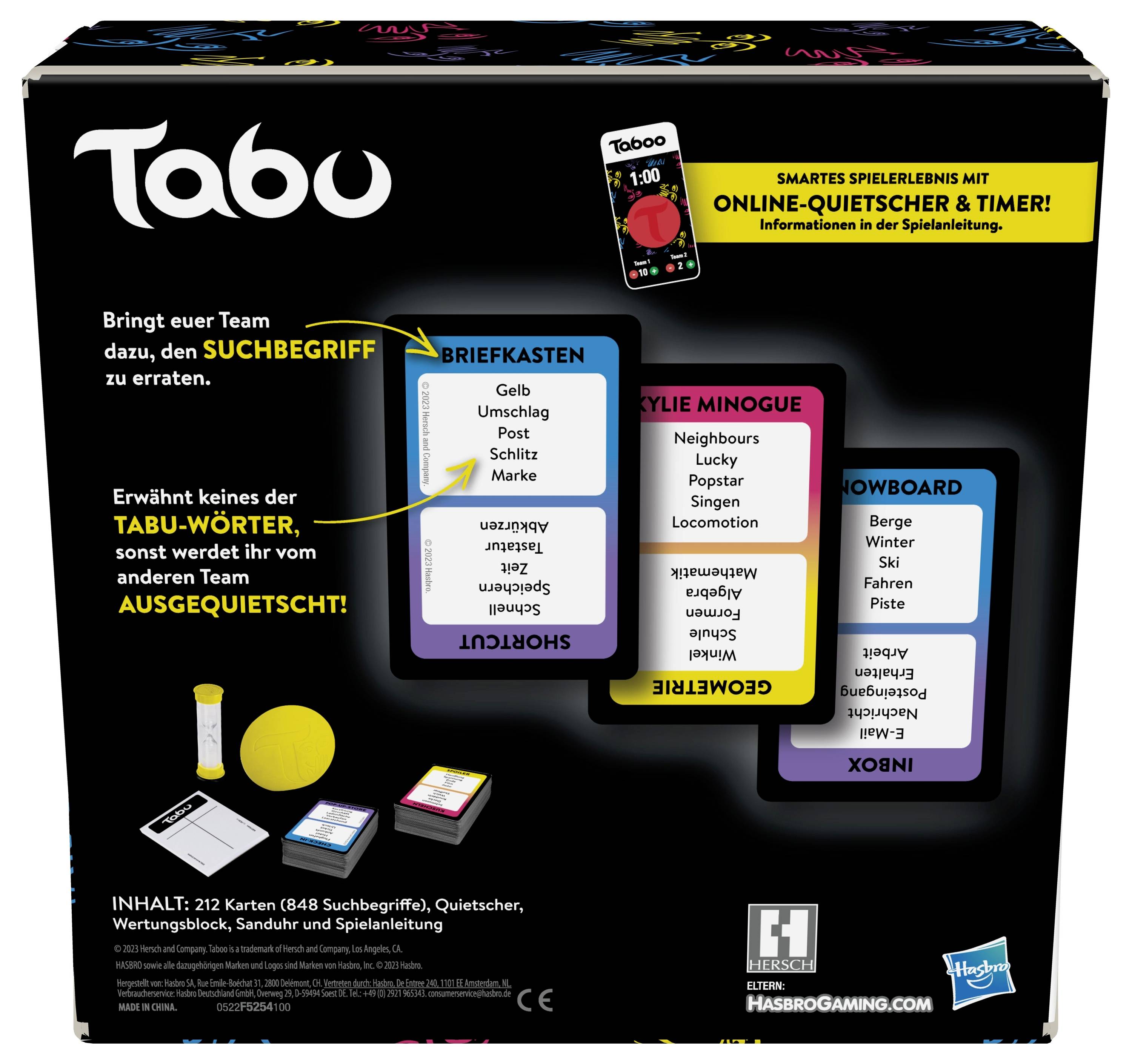 Hasbro F5254100 Tabu, Das schnelle Spiel ums Richtige Wort