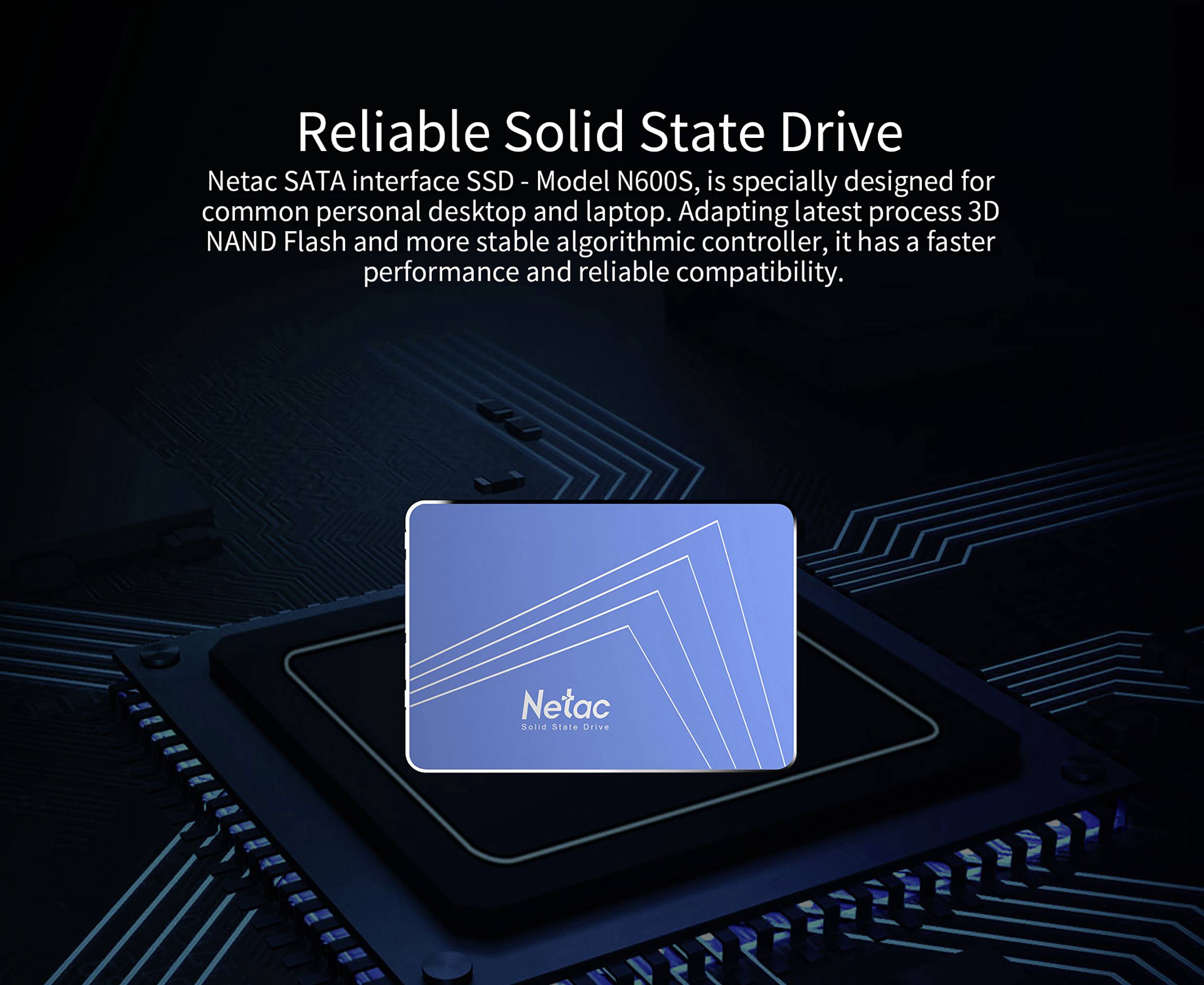 Netac Technology 1TB Interne SATA SSD 6.35cm (2.5 Zoll) SATA 6 Gb/s Retail NT01N600S-001T-S3X