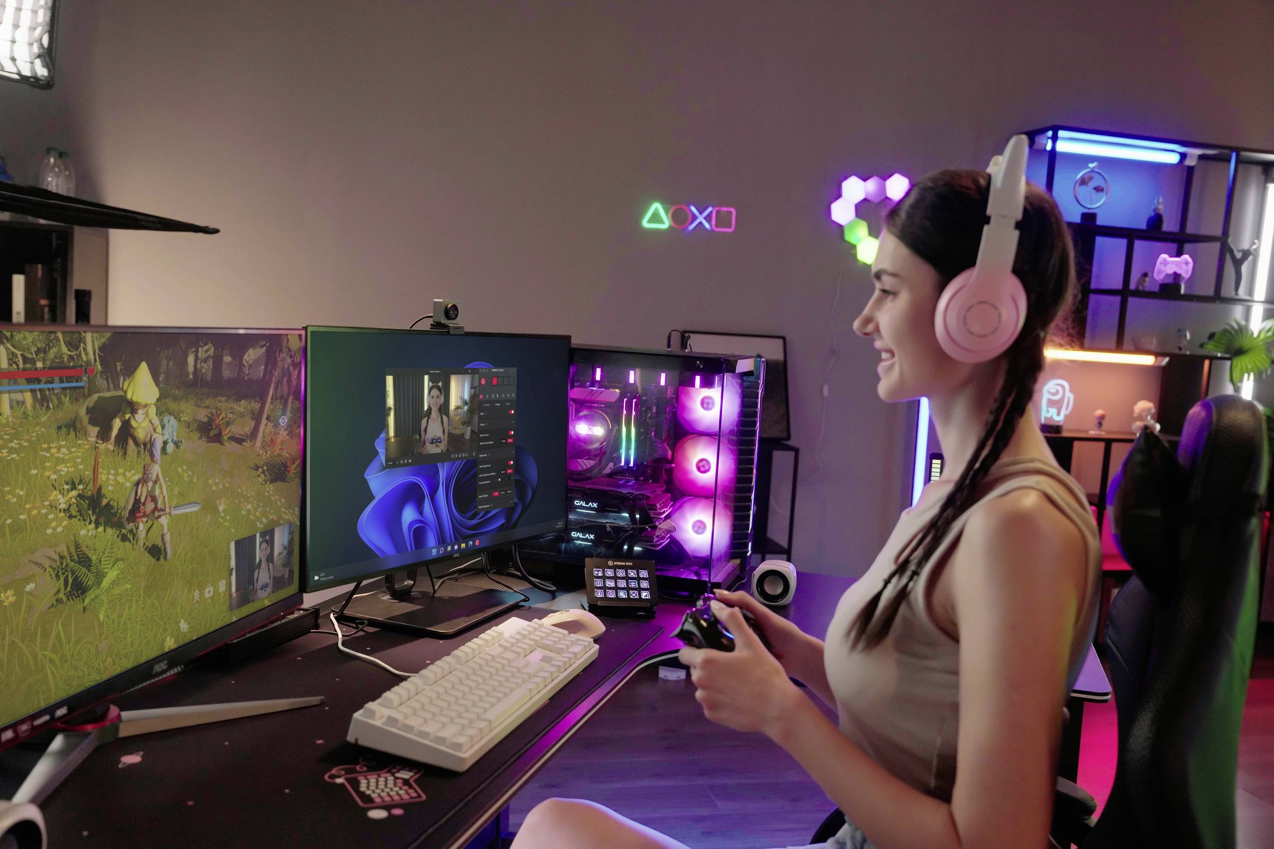 Obsbot MEET 2 4K-Webcam 3840 x 2160 Pixel Schnelles Auto-Tracking per AI, Magnet-Halterung, Gestensteuerung, Mikrofon