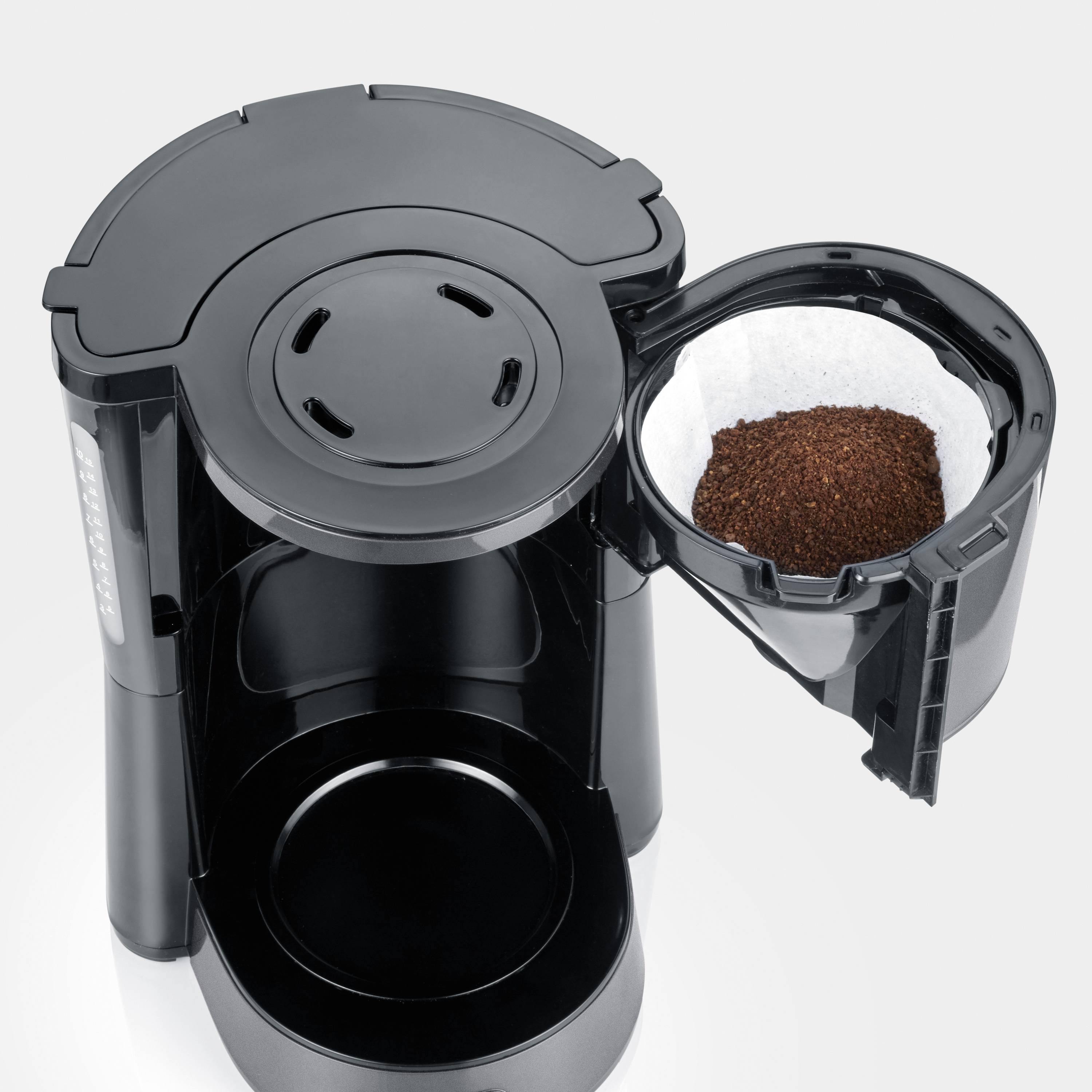 Severin 9572 Kaffeemaschine Anthrazit, Schwarz, Edelstahl Fassungsvermögen Tassen=10 Glaskanne