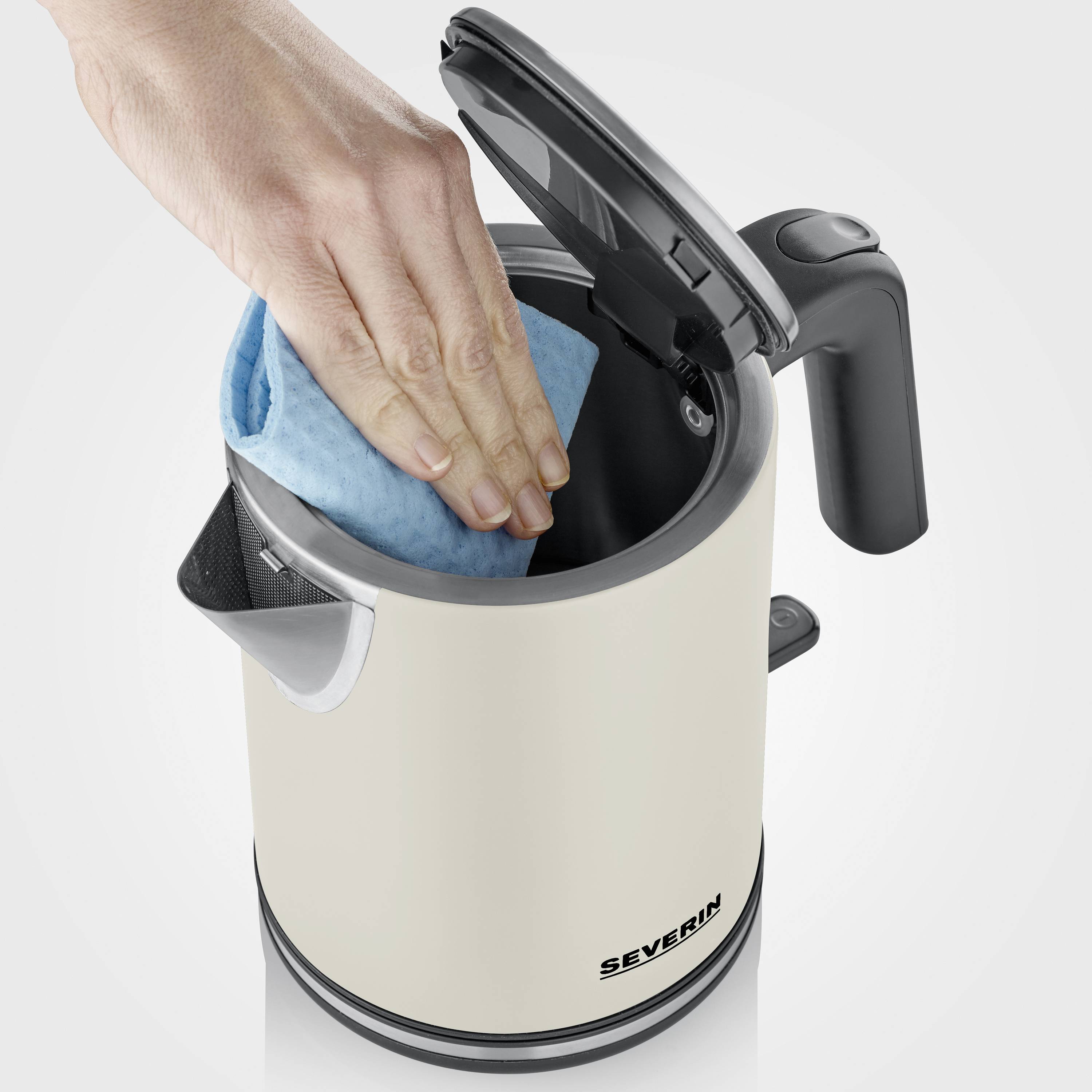 Severin 9577 Wasserkocher BPA-frei, Kontrollleuchte Beige, Schwarz