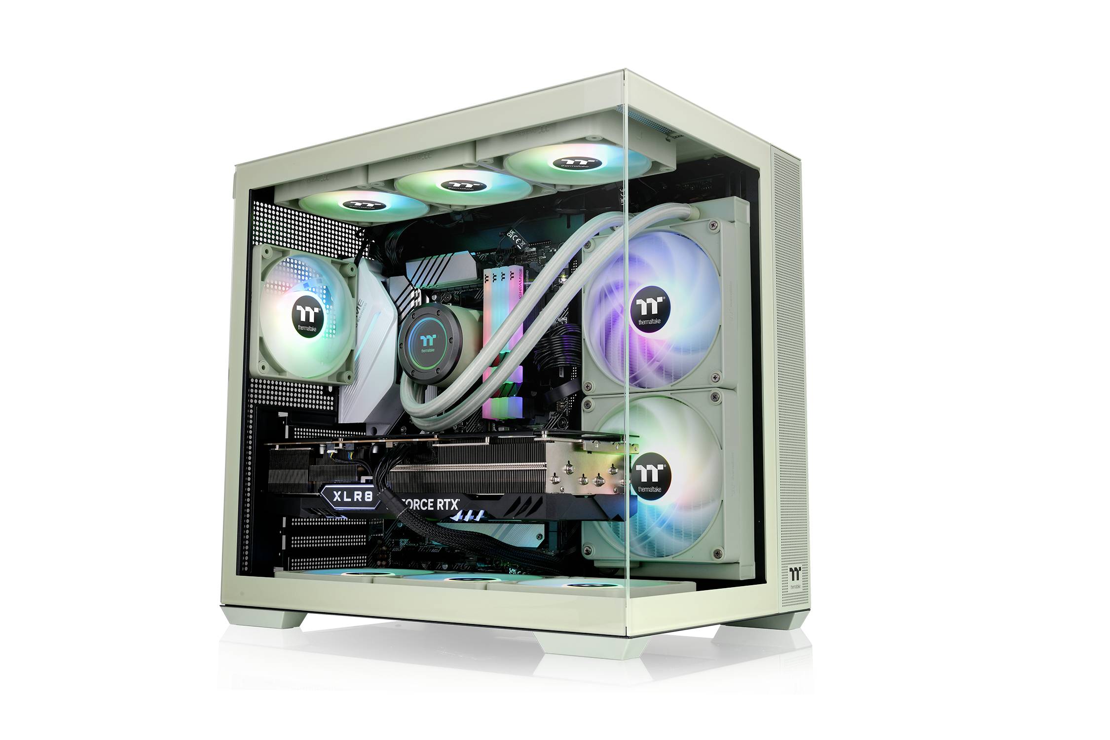 Thermaltake View 380 TG ARGB Matcha Green Midi-Tower PC-Gehäuse Grün